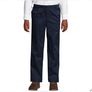 NWOT Lands End Navy School Uniform Boys Elastic Waist Pull-on Chino pants